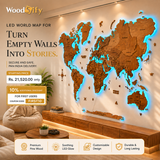Load image into Gallery viewer, 3D LED Wooden World Map -Teak