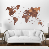 Load image into Gallery viewer, 3D Wooden World Map Teak