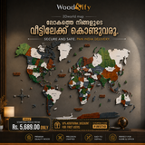 Load image into Gallery viewer, 3D Wooden World Map-Green and Brown