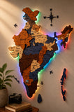Load image into Gallery viewer, 3D Wooden India Map-Blue and Brown