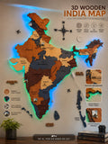 Load image into Gallery viewer, 3D Wooden India Map-Multicolour