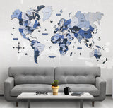 Load image into Gallery viewer, 3D Wooden World Map-Blue