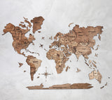 Load image into Gallery viewer, 3D Wooden World Map Pine