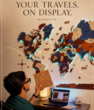 Load image into Gallery viewer, 3D LED Wooden World Map - Blue &amp; Brown