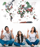 Load image into Gallery viewer, 3D Wooden World Map-Green and Brown