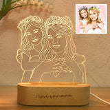 Load image into Gallery viewer, Personalized Line Art Photo Lamp, 3D Photo Light Nightlight, Engraved Name Light, Wedding Decor Picture, Gift for Her