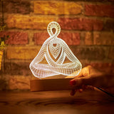 Load image into Gallery viewer, Yoga Night Light Led Lamp as Gifts for Him. 3D Led Lamp as a Meditation Gifts.