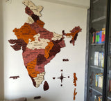 Load image into Gallery viewer, India map wall decor in wooden style for elegant home and office interiors