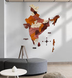 Load image into Gallery viewer, Wooden India map wall art with 3D layered design for stylish home decor
