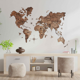 Load image into Gallery viewer, 3D Wooden World Map Pine