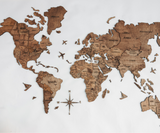 Load image into Gallery viewer, 3D Wooden World Map Pine